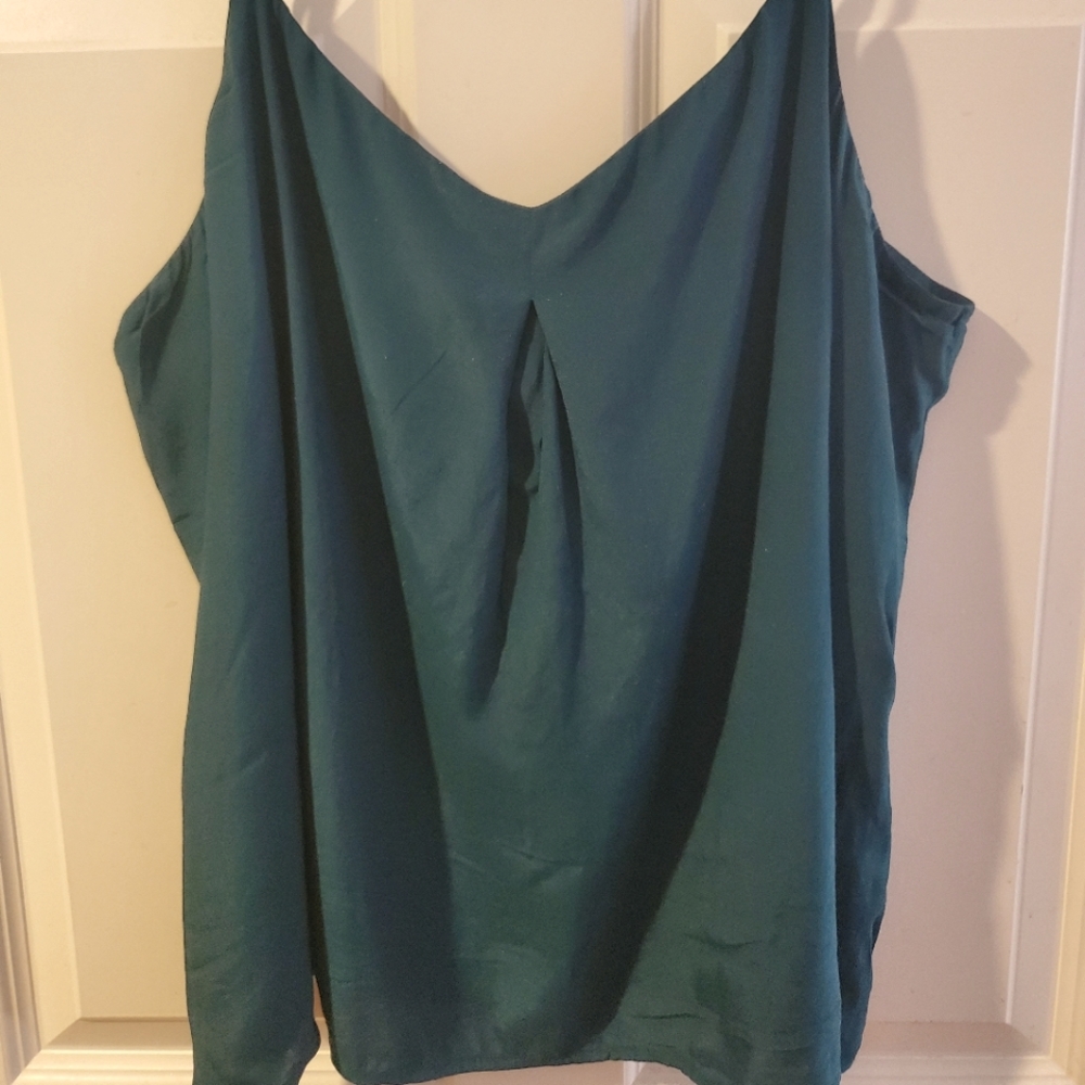 Adjustable Blue-Green Pleated Cami
